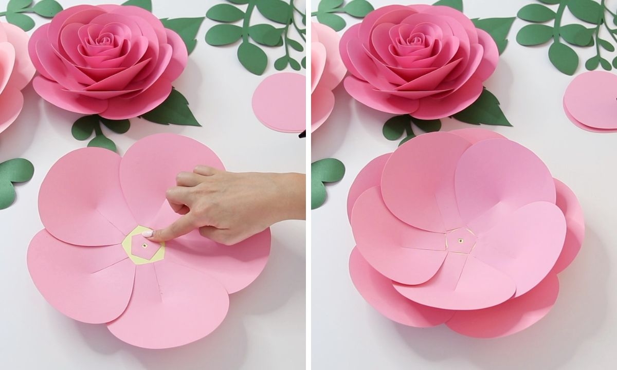 How To Make Big Paper Roses Step By Step FREE Template