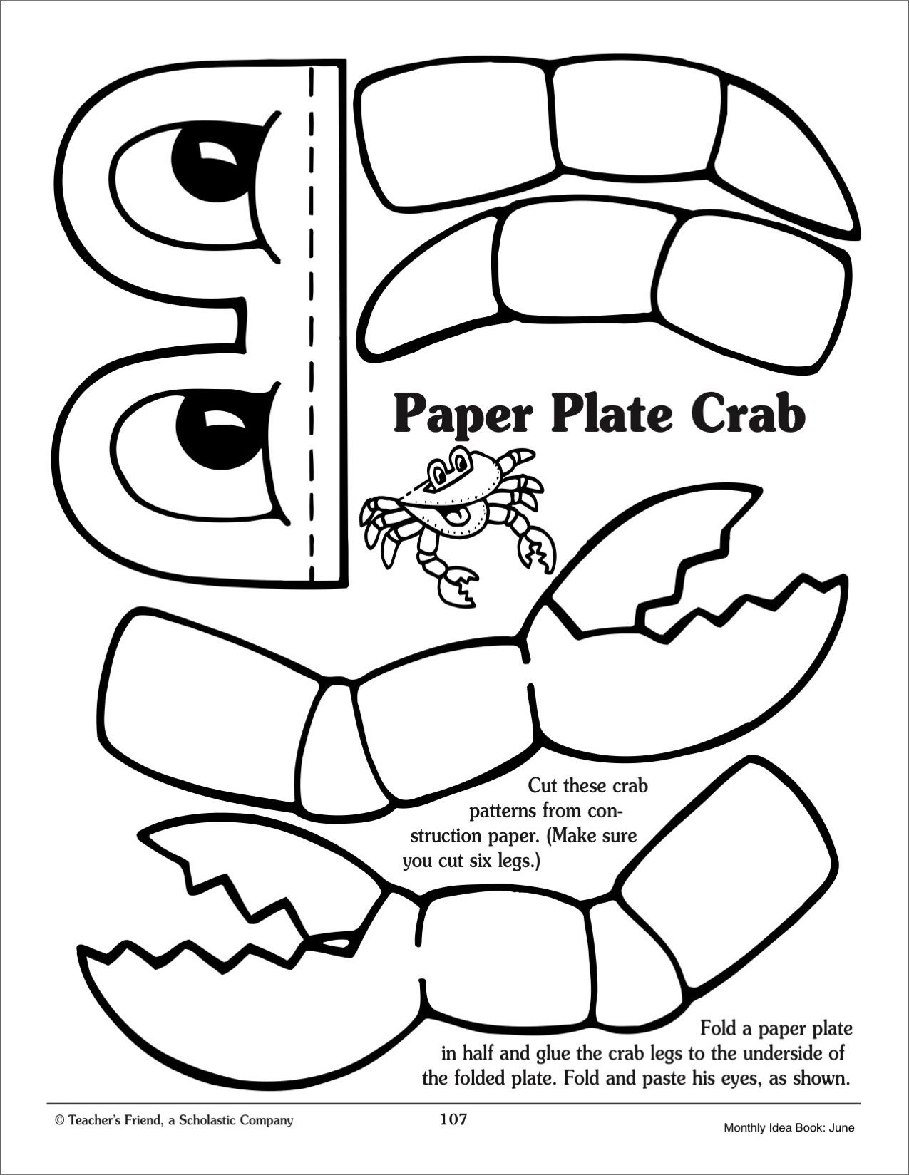 Image Result For Paper Plate Crab Craft Template