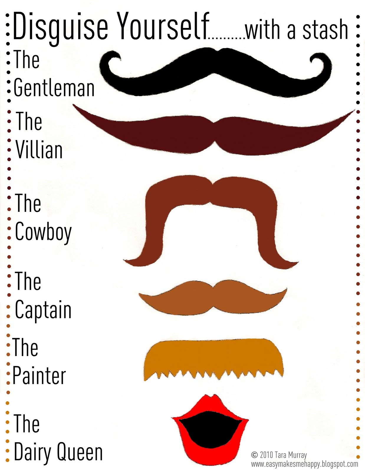 Moustache Printable Template