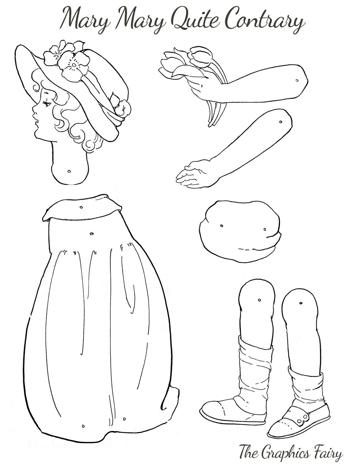 Free Printable Jointed Paper Puppet Template