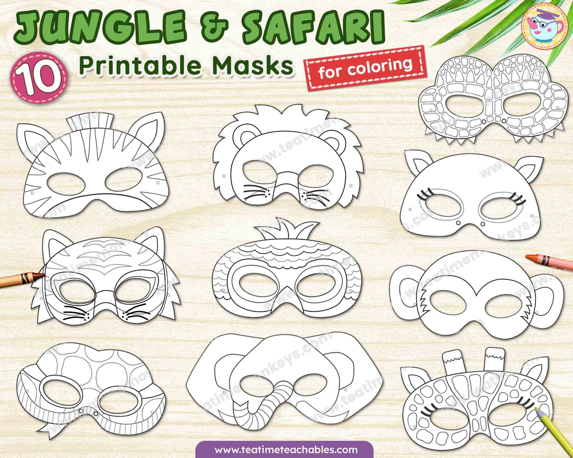 Printable Jungle Animal Mask Templates Printable Jungle Animal Mask Templates