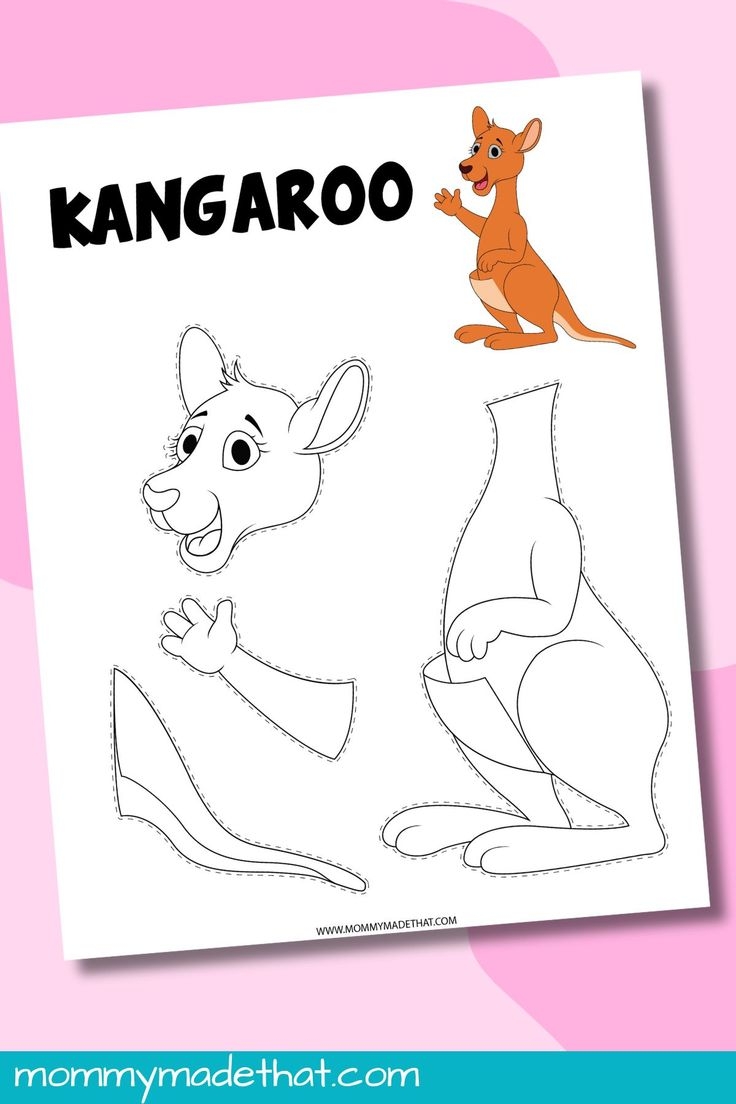 Kangaroo Craft Template Free Cut amp Paste Printable