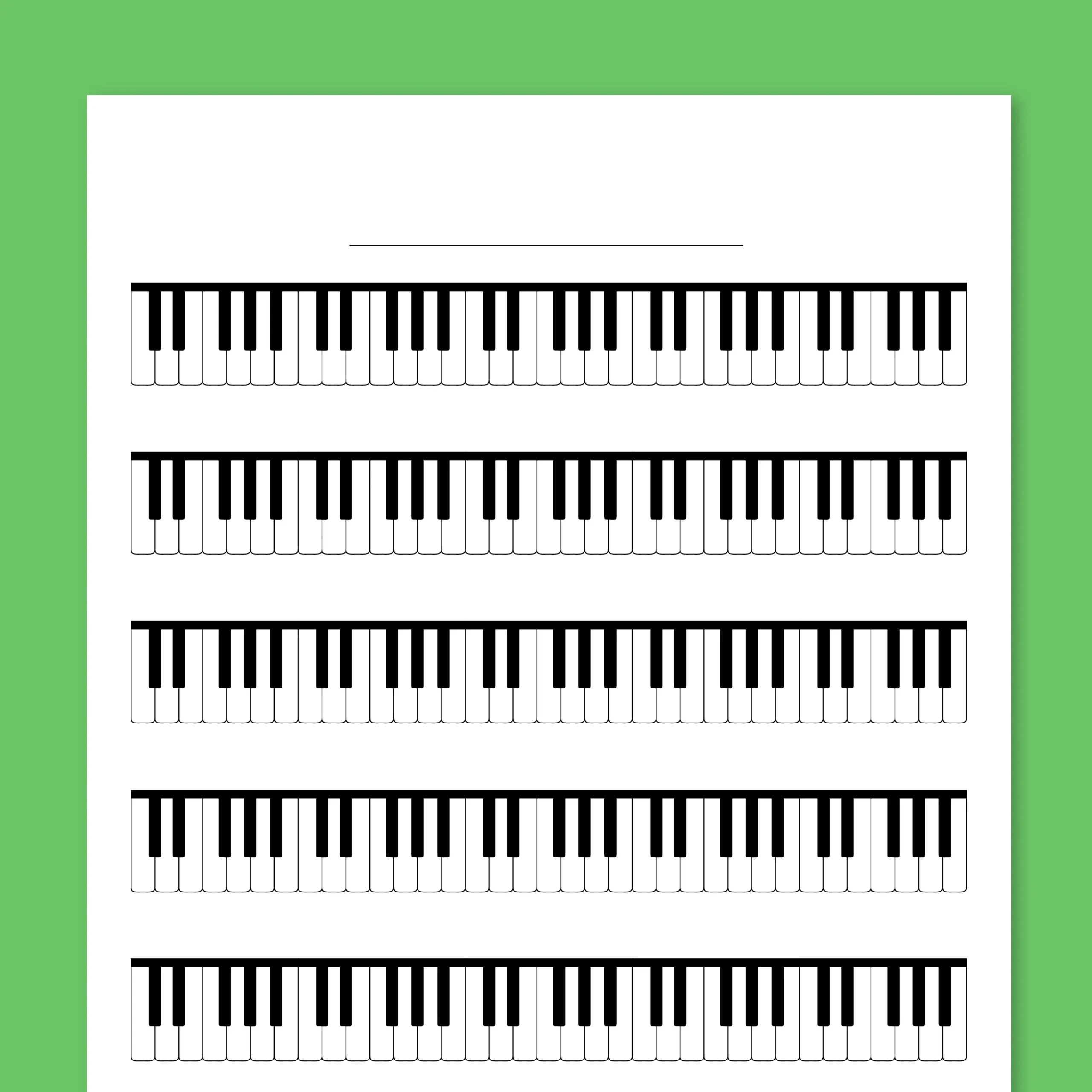 Keyboard Worksheet For Piano Blank Printable PDF