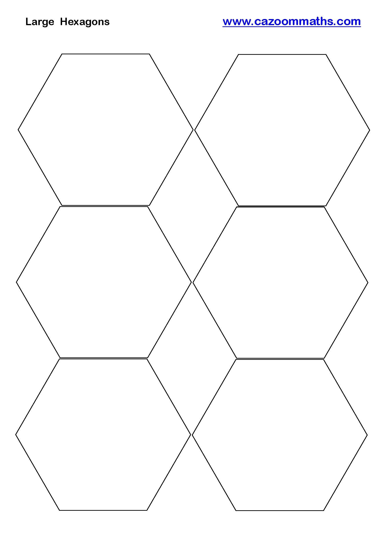Large Hexagons Printable FREE Teaching Resources Large Hexagons Printable FREE Teaching Resources