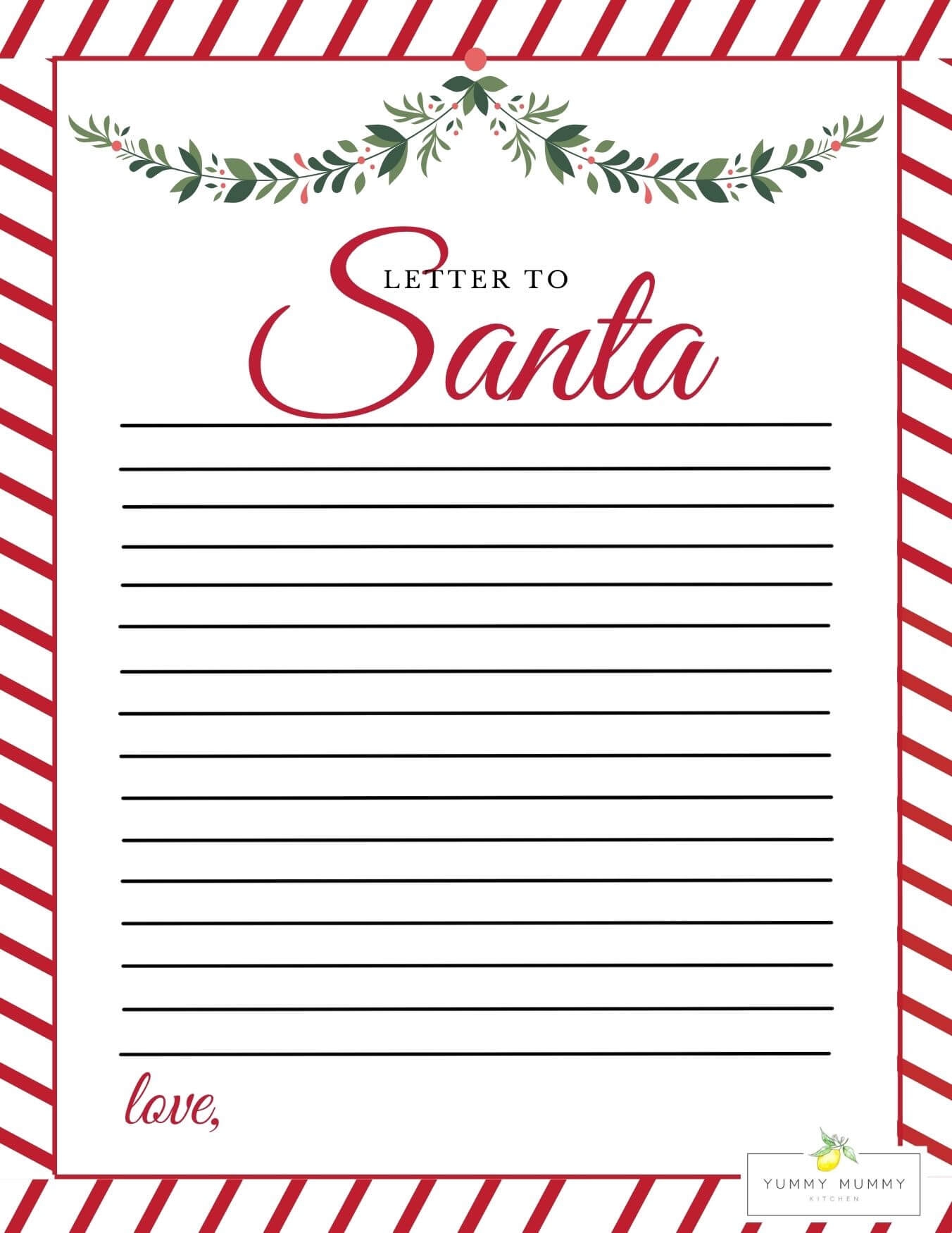 Template Santa Letter Printable