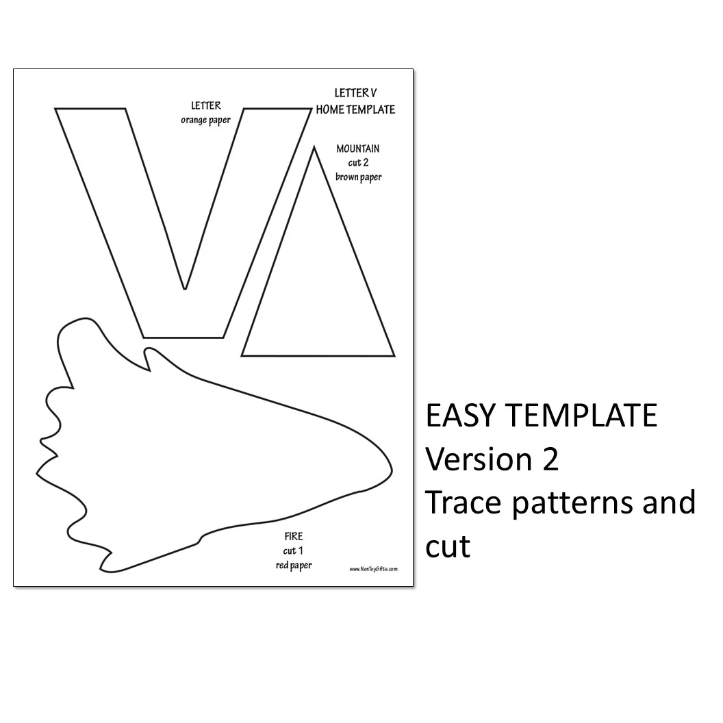 Letter V Craft V Is For Volcano Uppercase Letter V