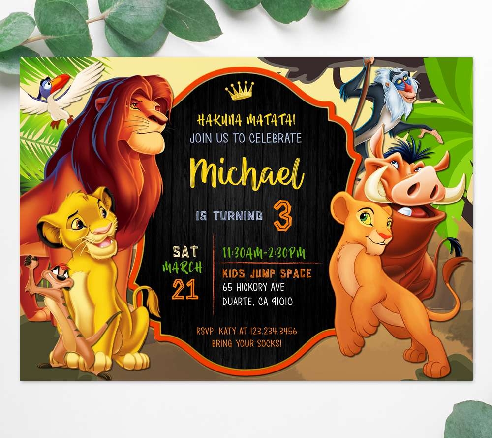 Lion King Invitations Editable Templates Online Free Demo
