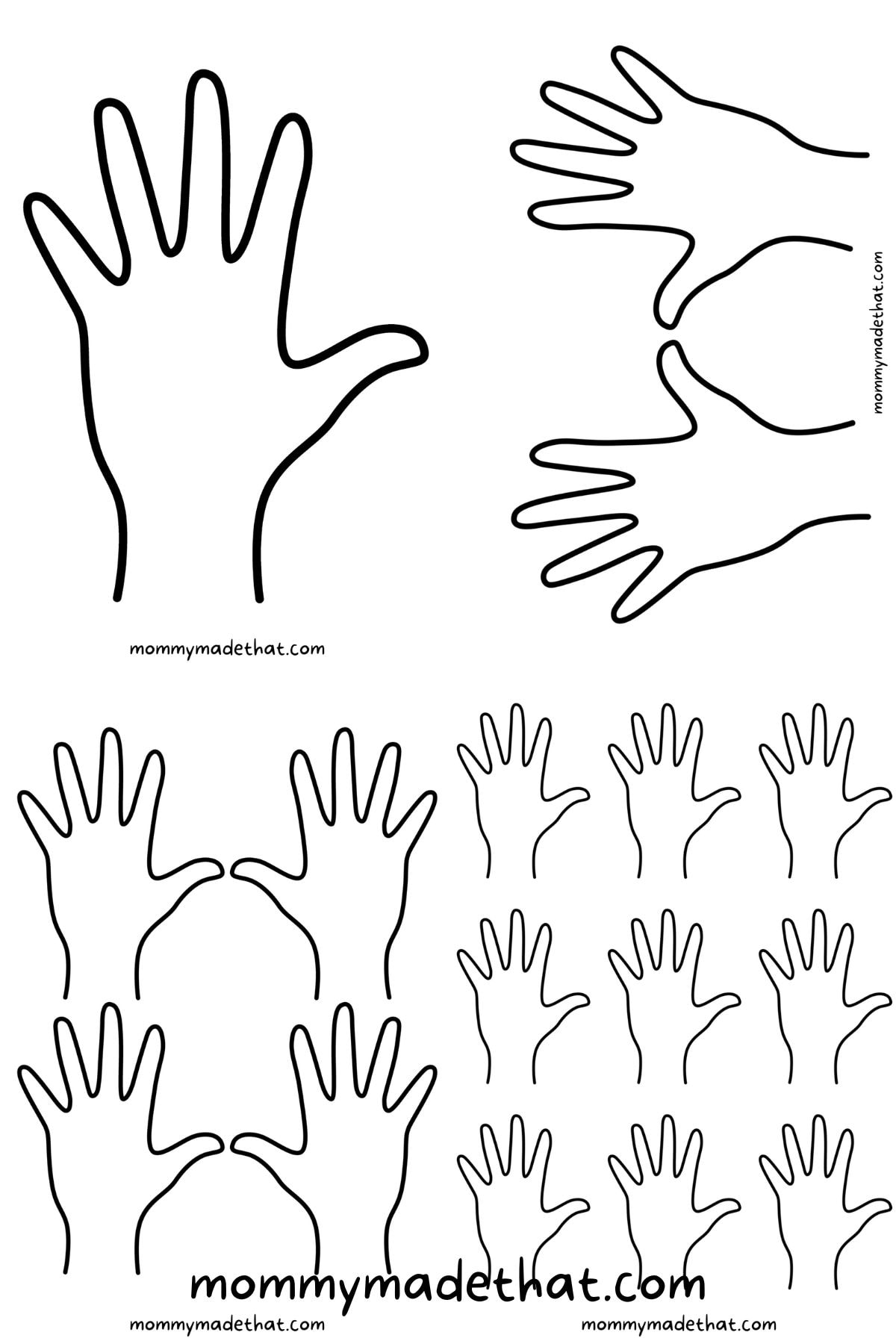Blank Hand Template Printable