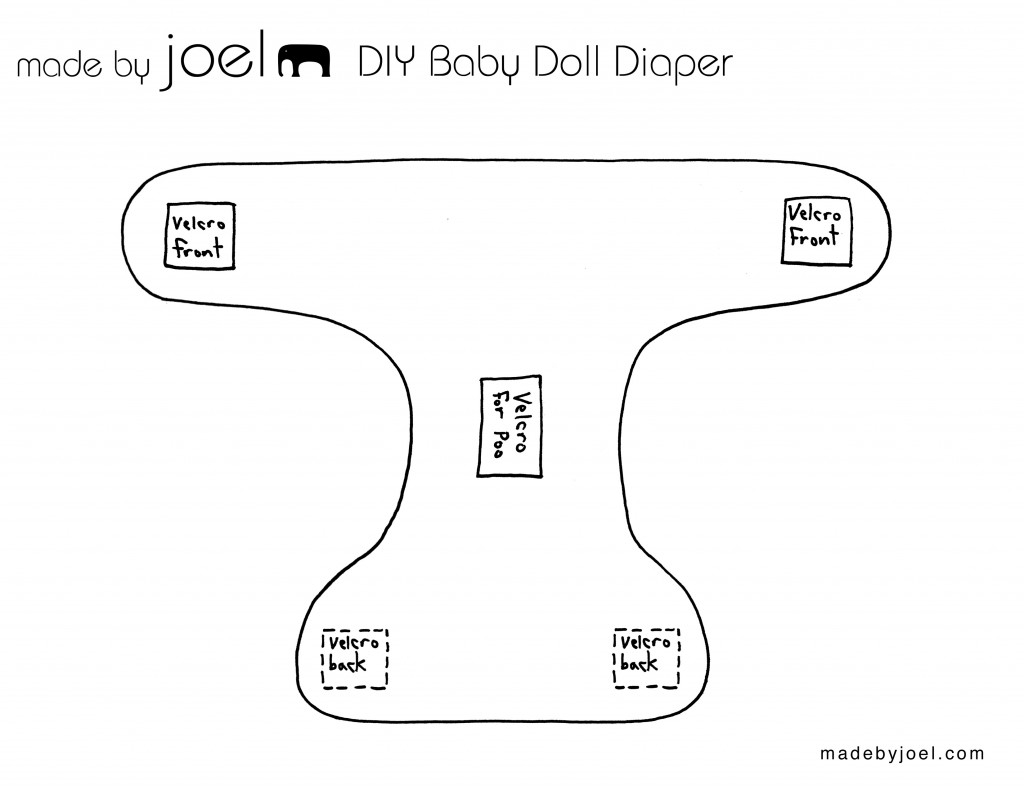 Made By Joel DIY Baby Doll Diaper Template