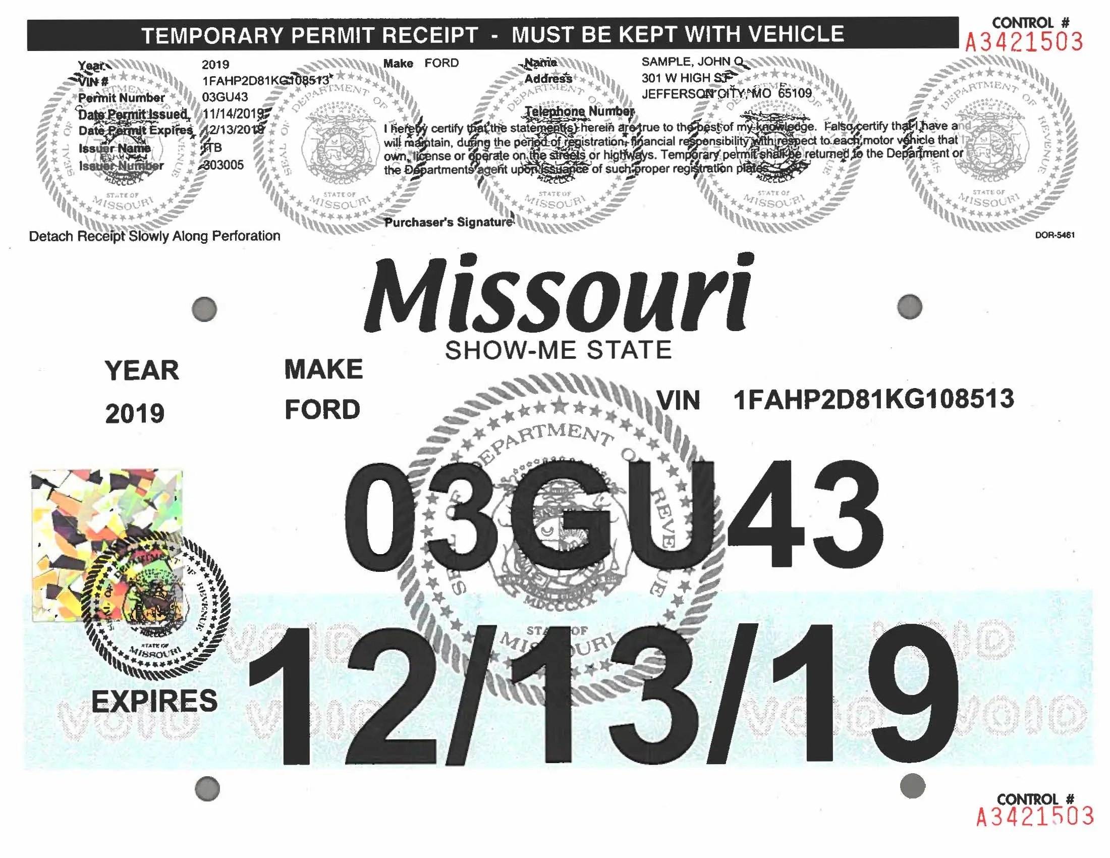Missouri Temp Tags Template Campaign Planning Template
