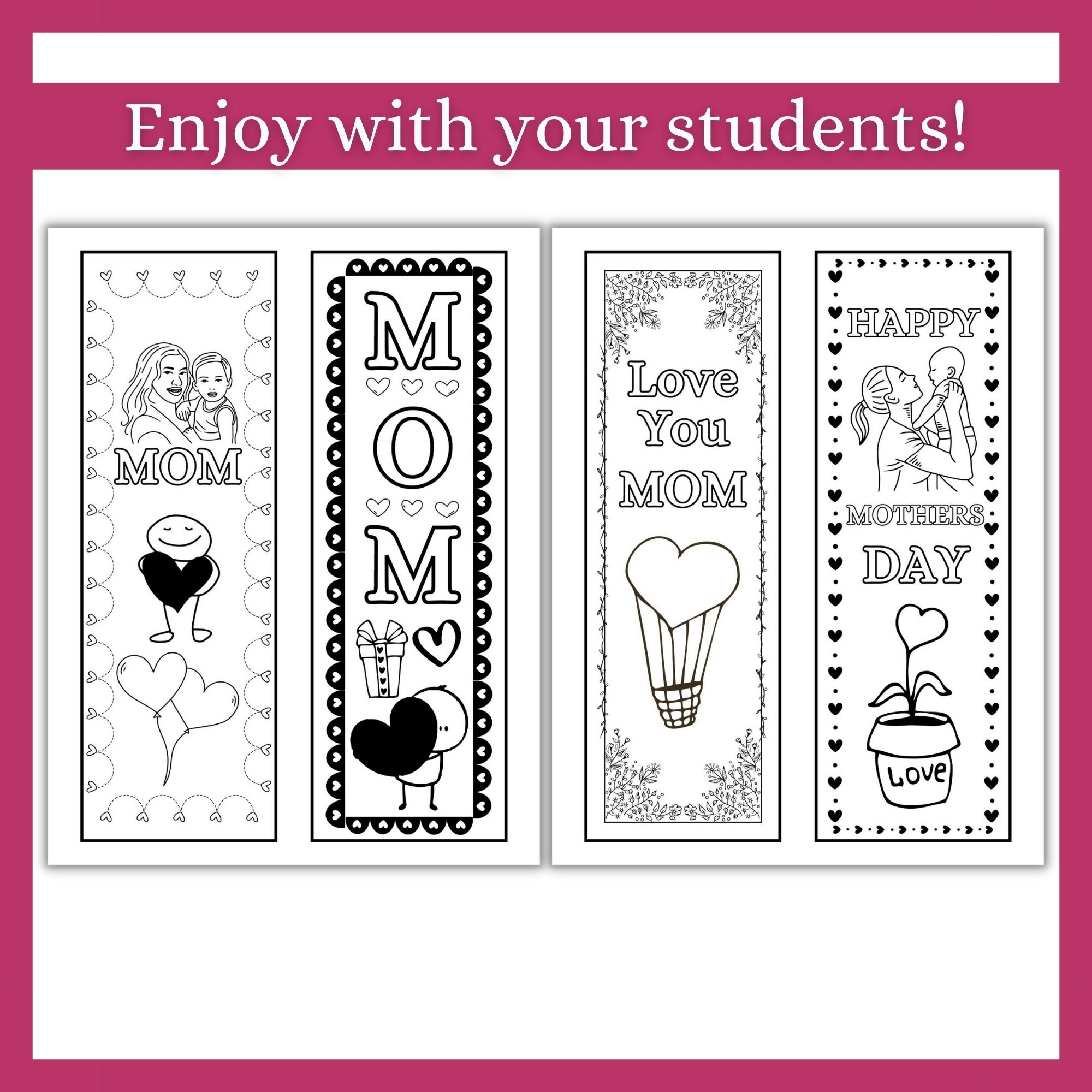 Mother s Day Bookmark For Coloring 10 Printables Bookmarks To 