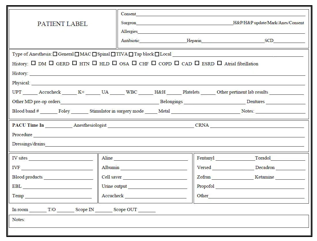 Printable Pacu Handoff Template Printable Pacu Handoff Template