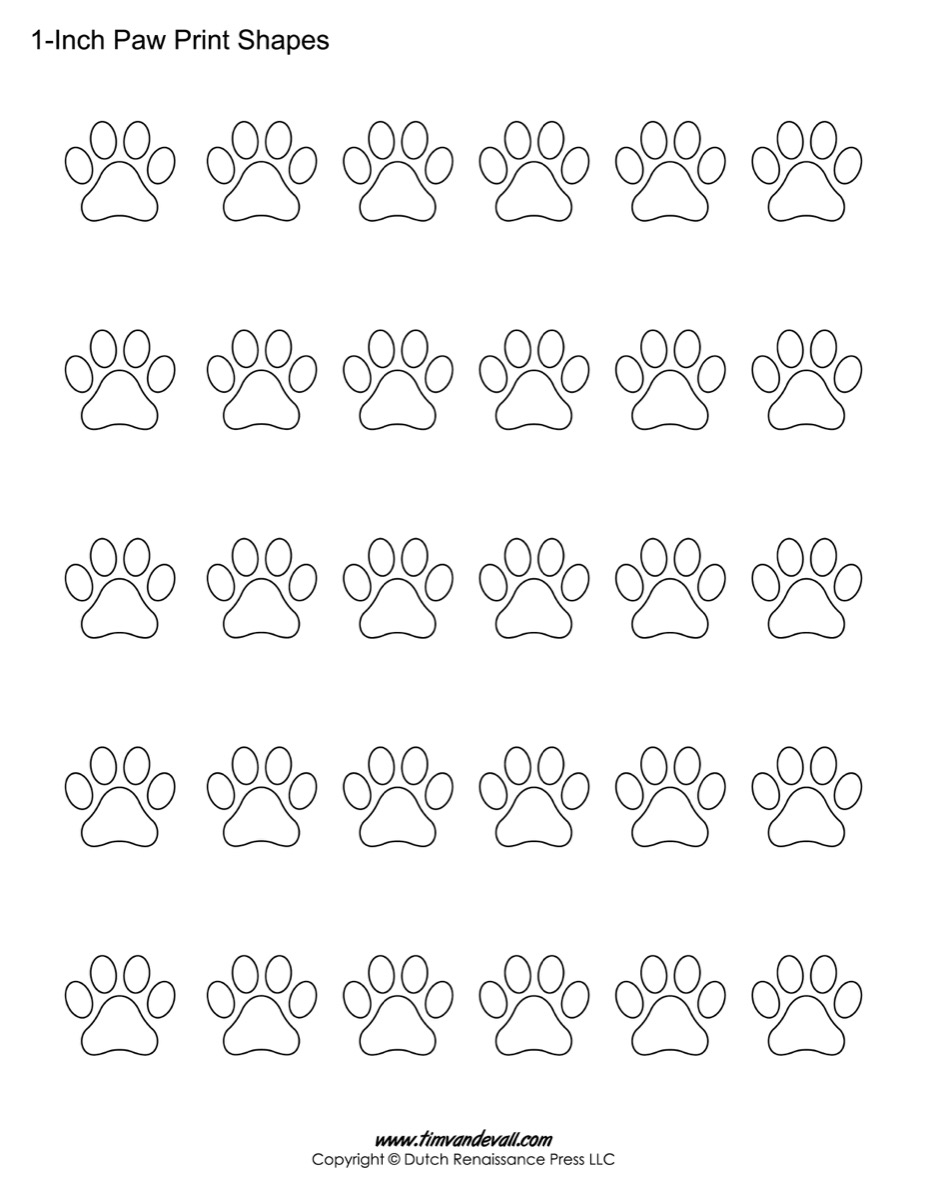 Dog Paw Print Template Printable