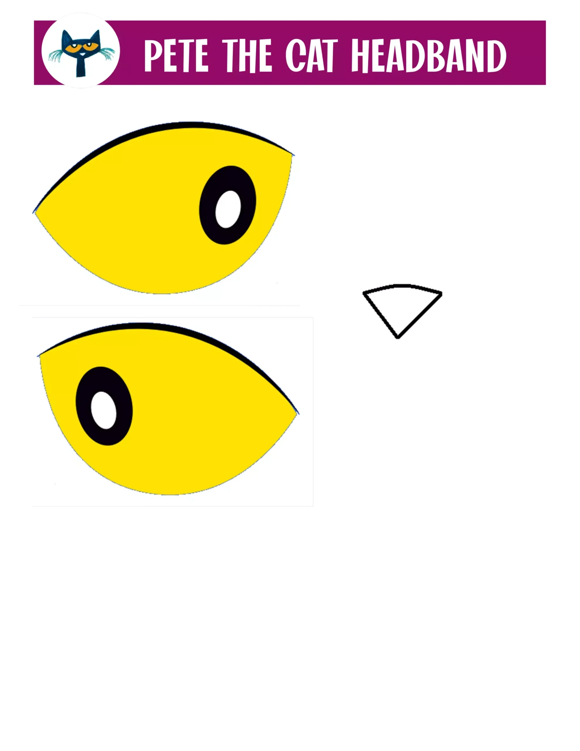 Pete The Cat Headband Printable Template