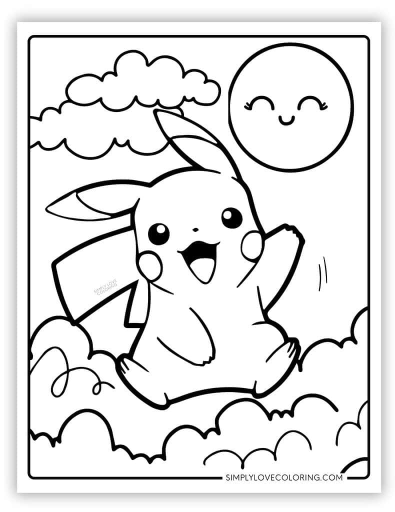 Pikachu Coloring Pages Free PDF Printables Simply Love Coloring