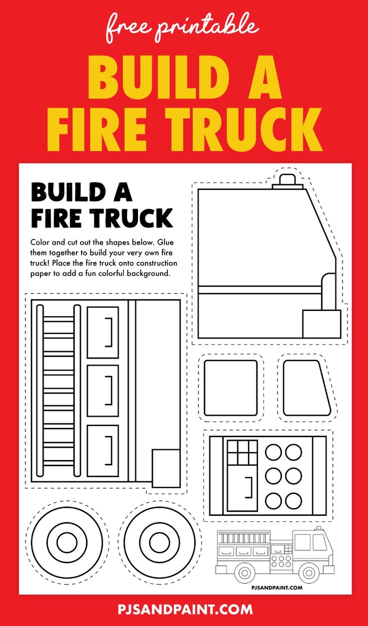 Printable Fire Truck Craft Template