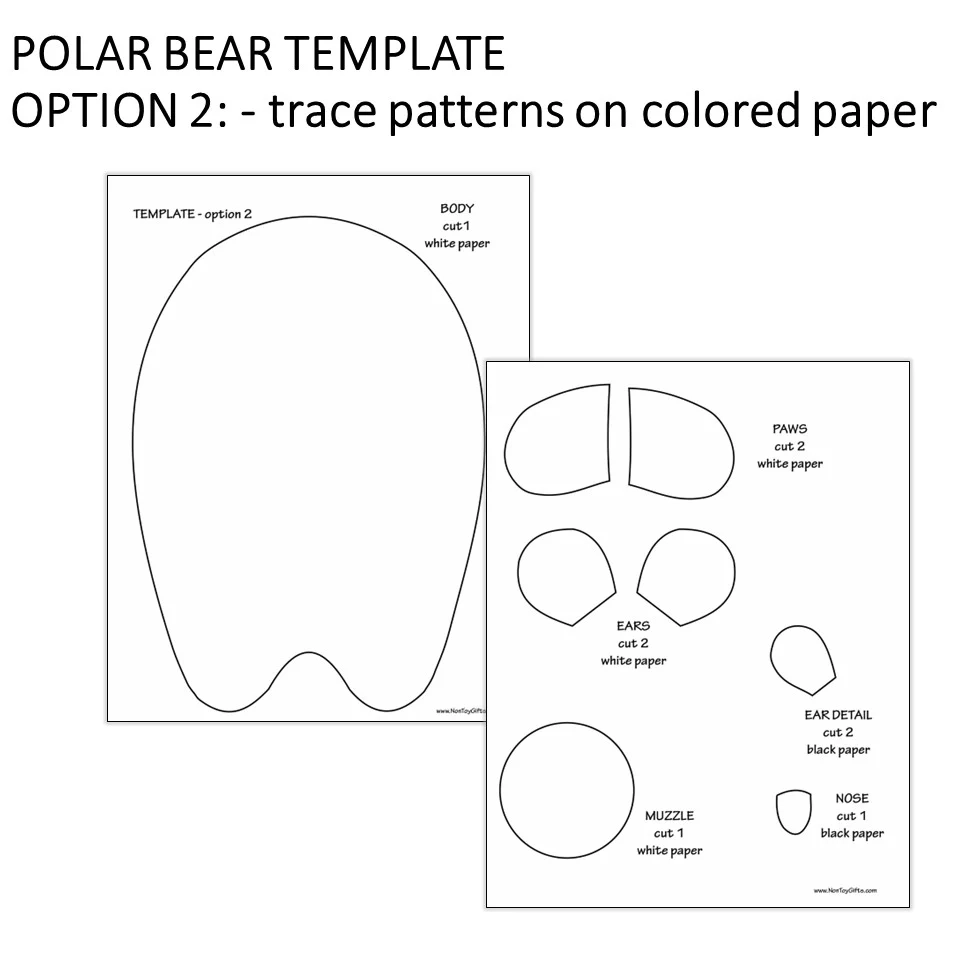 Printable Polar Bear Face Template