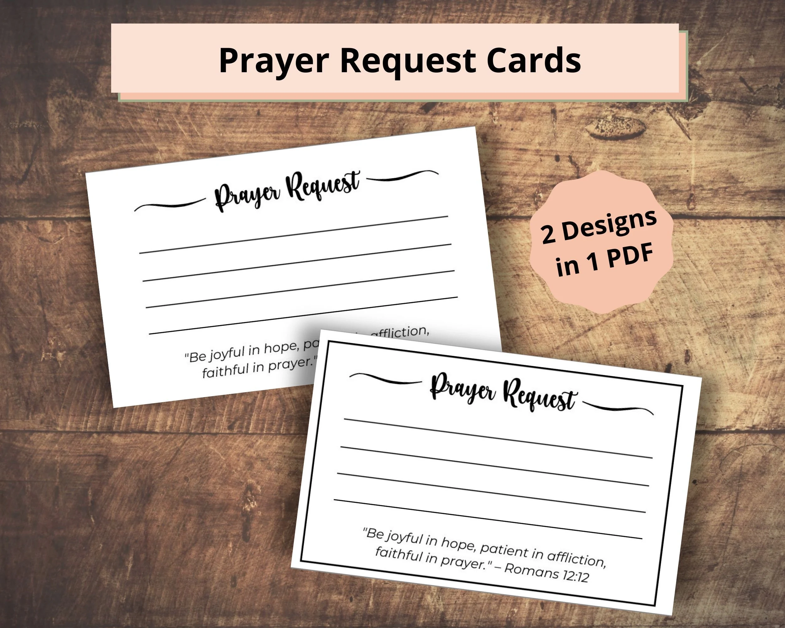 Printable Prayer Request Cards Template