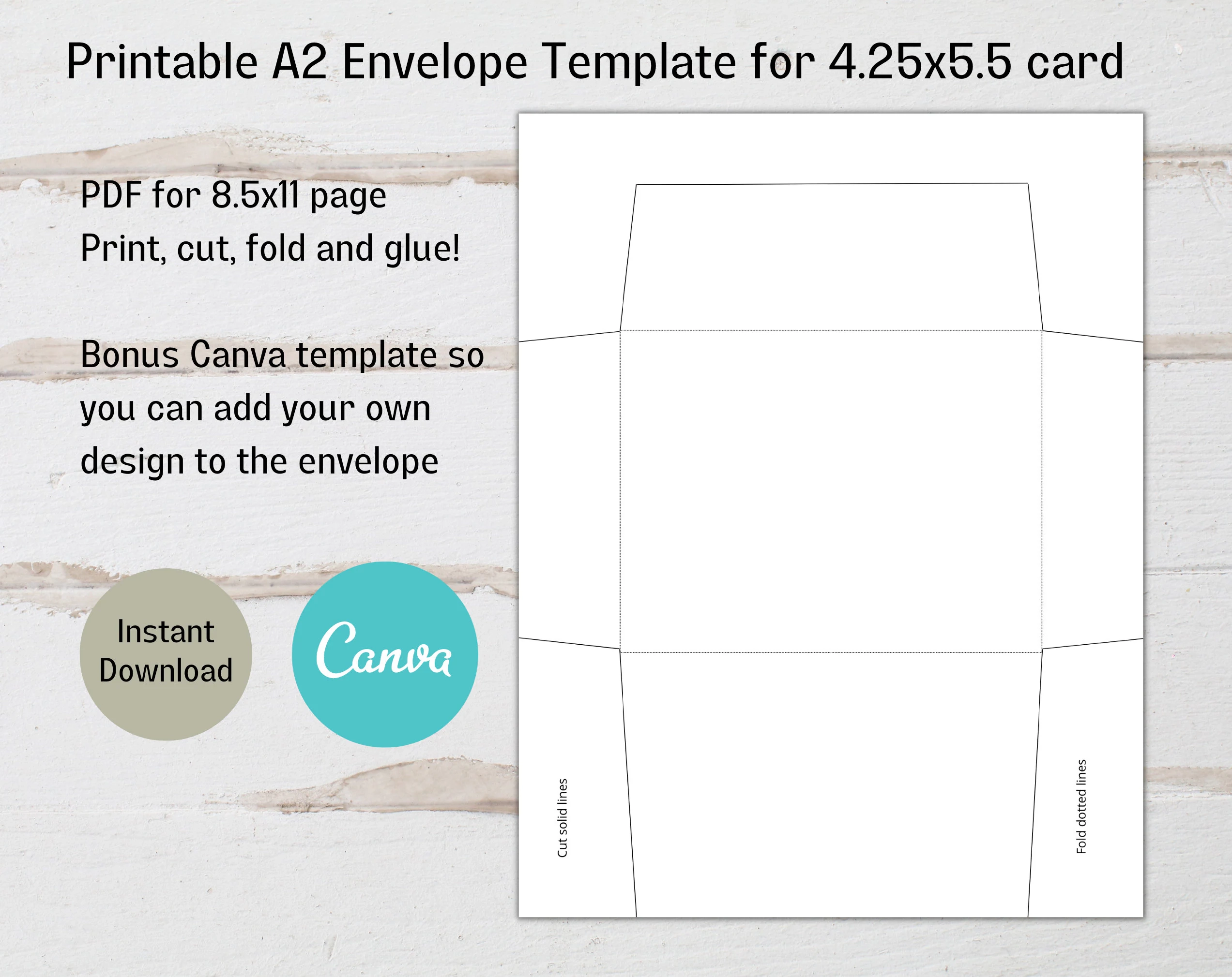 A2 Envelope Template Printable