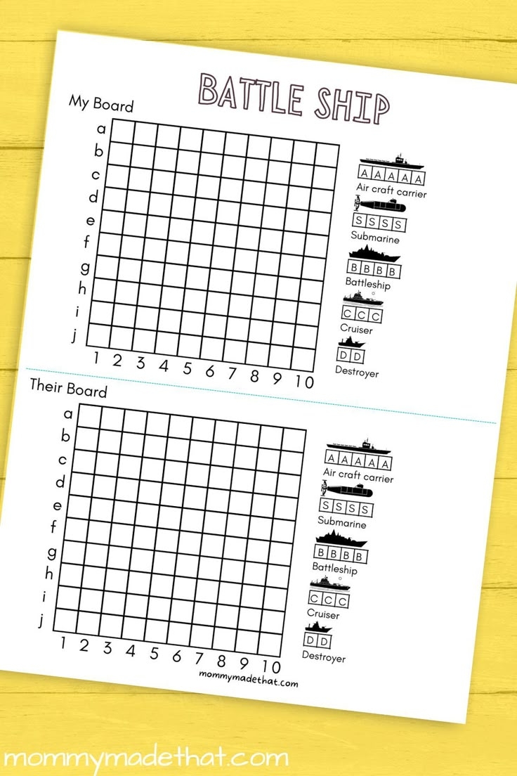 Printable Battleship Game Free Printable Game Boards 