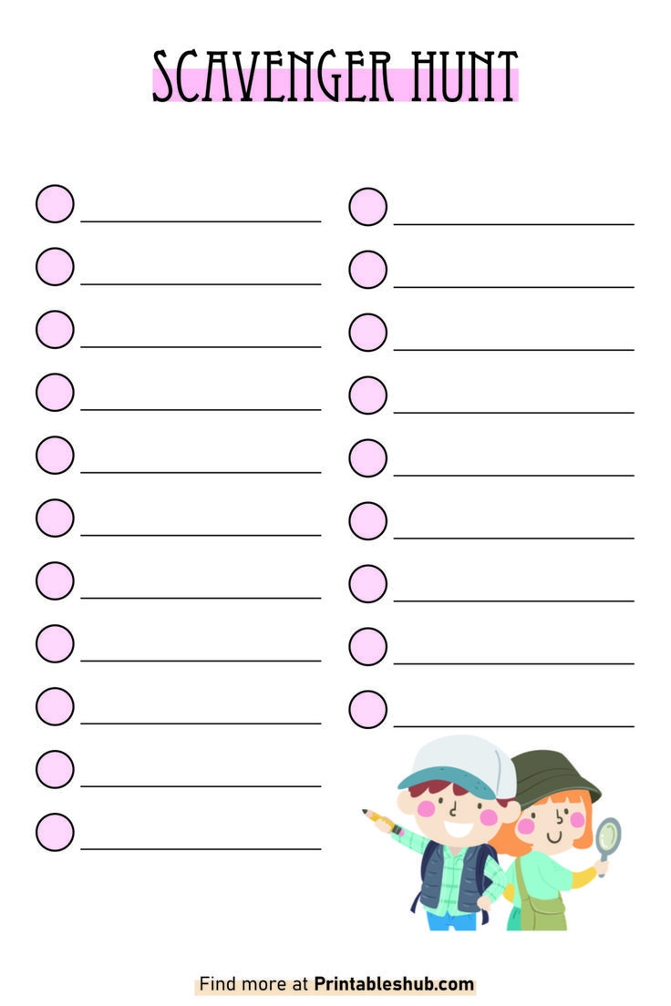 Printable Blank Scavenger Hunt Template With Downloadable PDFs Printable Blank Scavenger Hunt Template With Downloadable PDFs