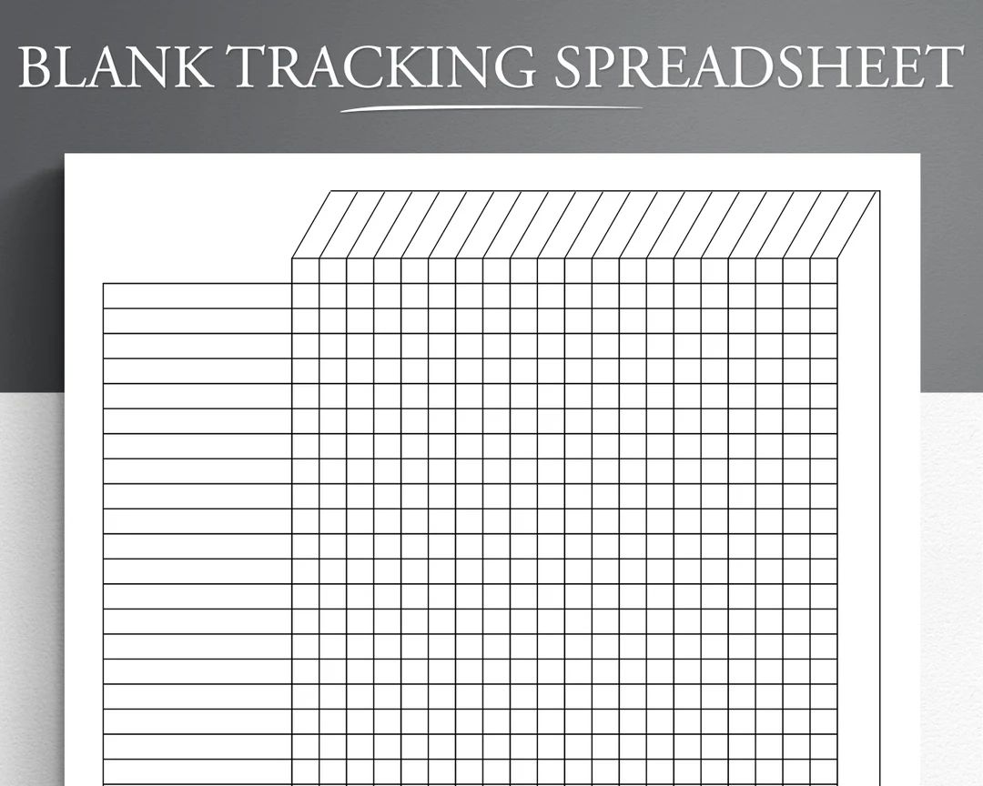 Printable Blank Tracking Spreadsheet Printable PDF Excel Google 