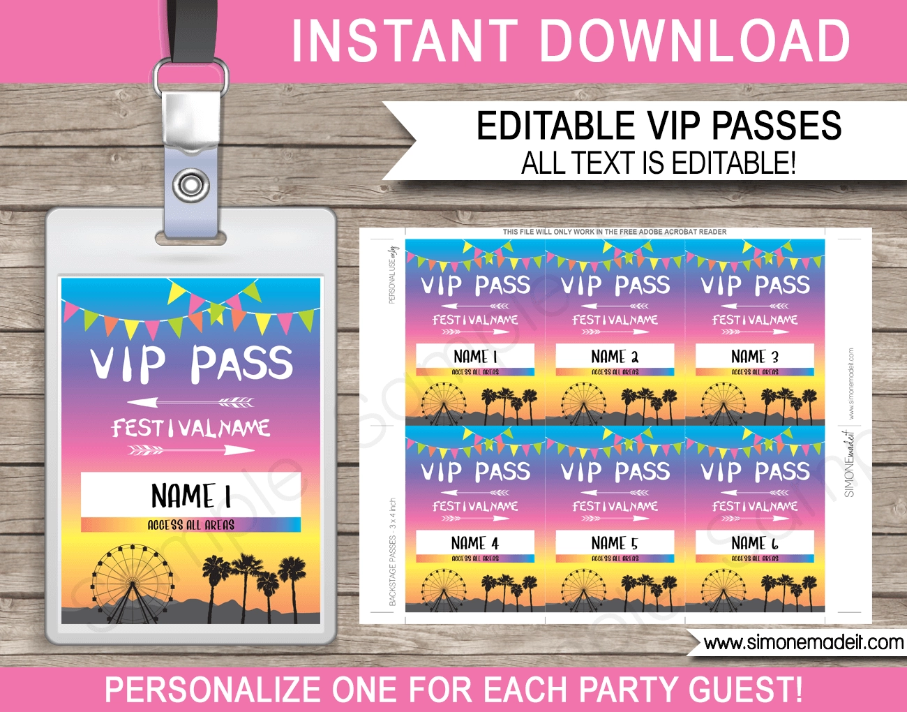 Free Printable Backstage Pass Template