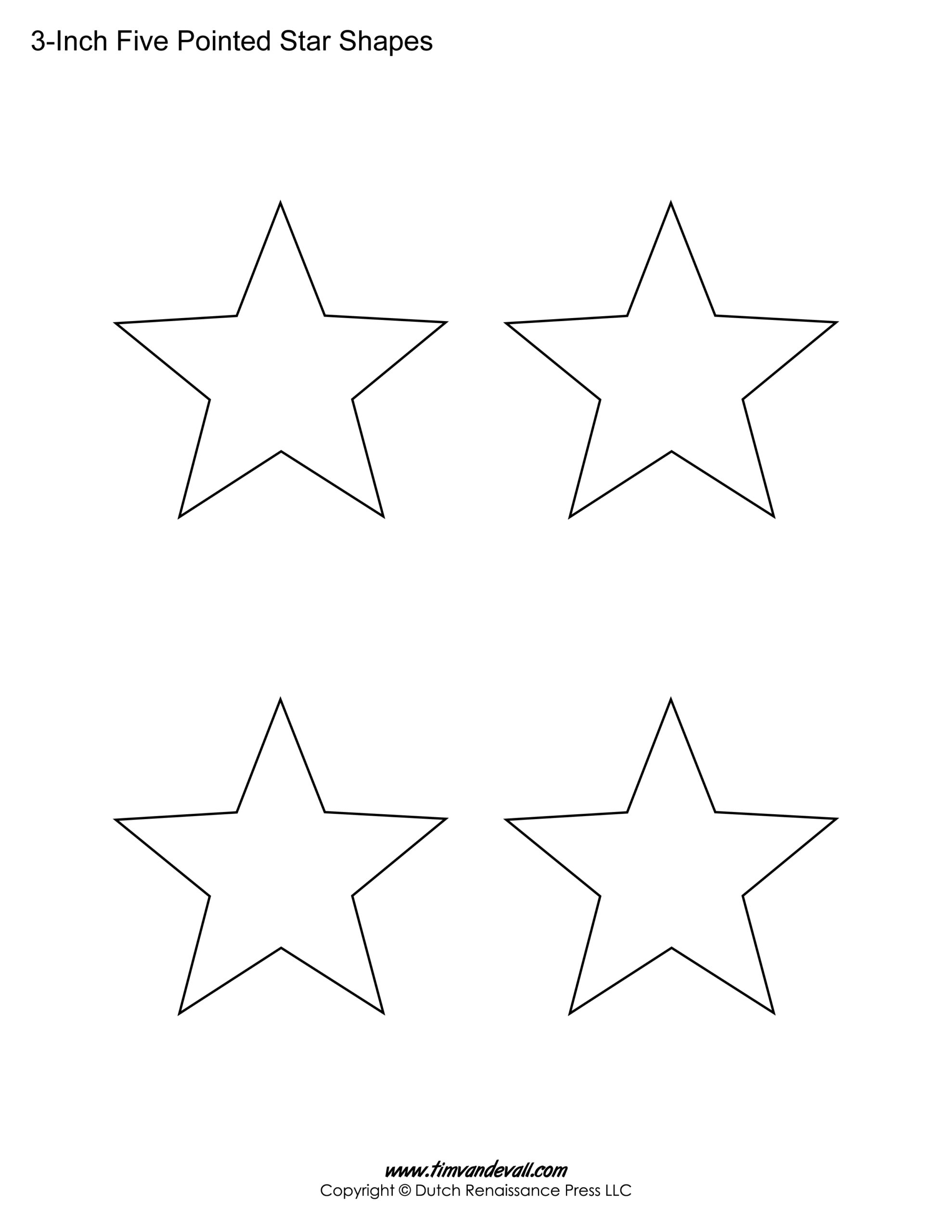 Printable Five Pointed Star Templates Blank Shape PDFs