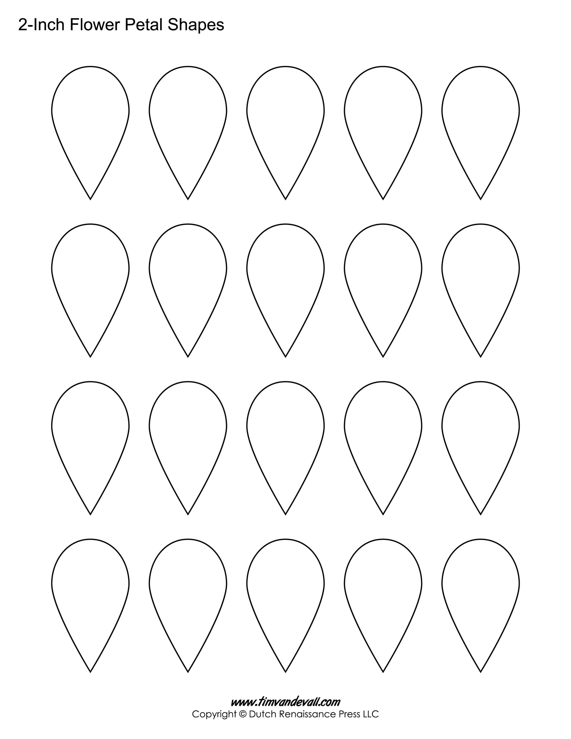 Printable Flower Petal Templates For Making Paper Flowers