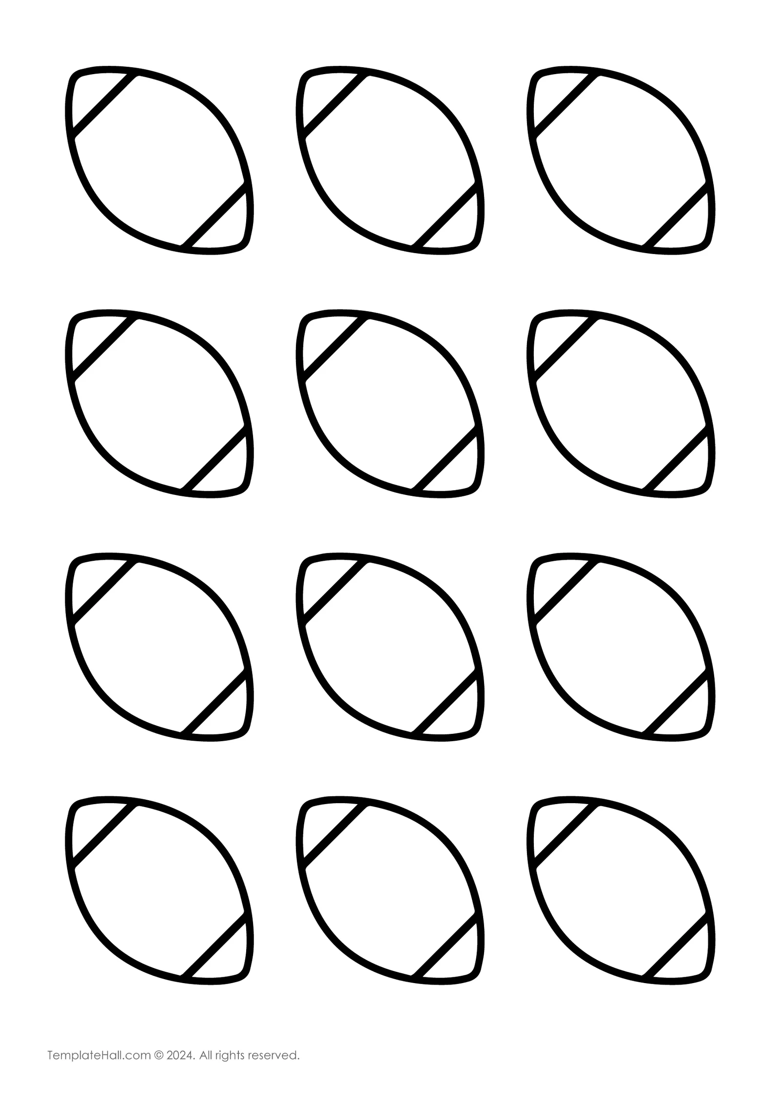Football Shape Template Printable