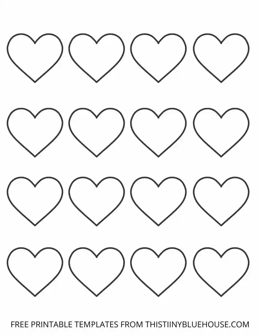 Printable Heart Template small Medium Large This Tiny Blue House