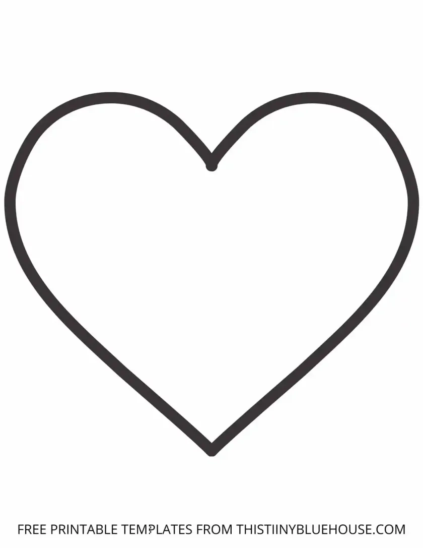 Printable Heart Template small Medium Large This Tiny Blue House