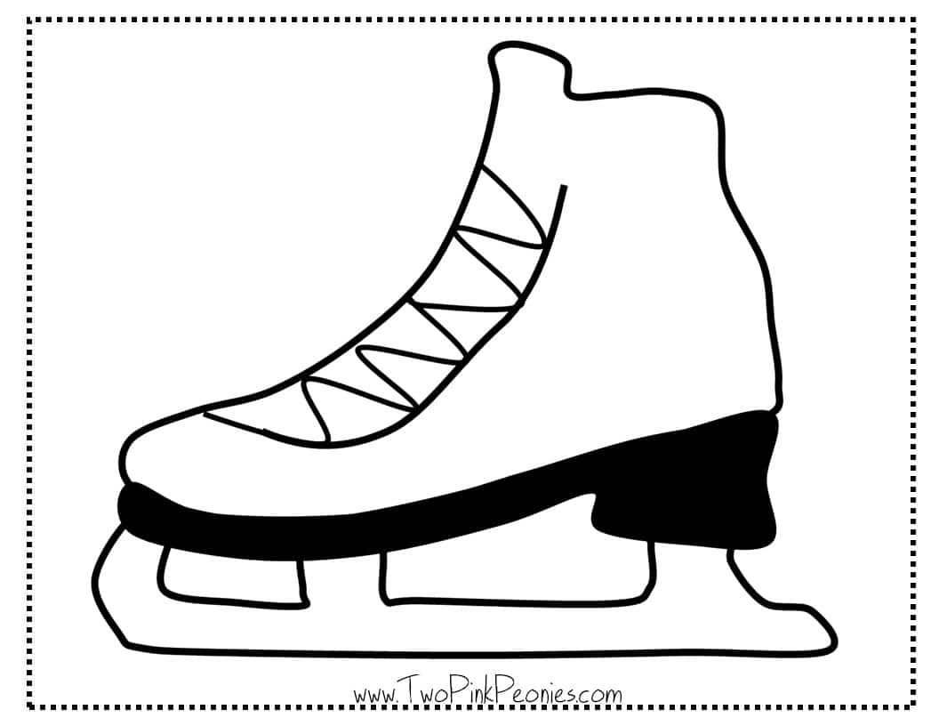 Printable Ice Skate Template Free Instant Download