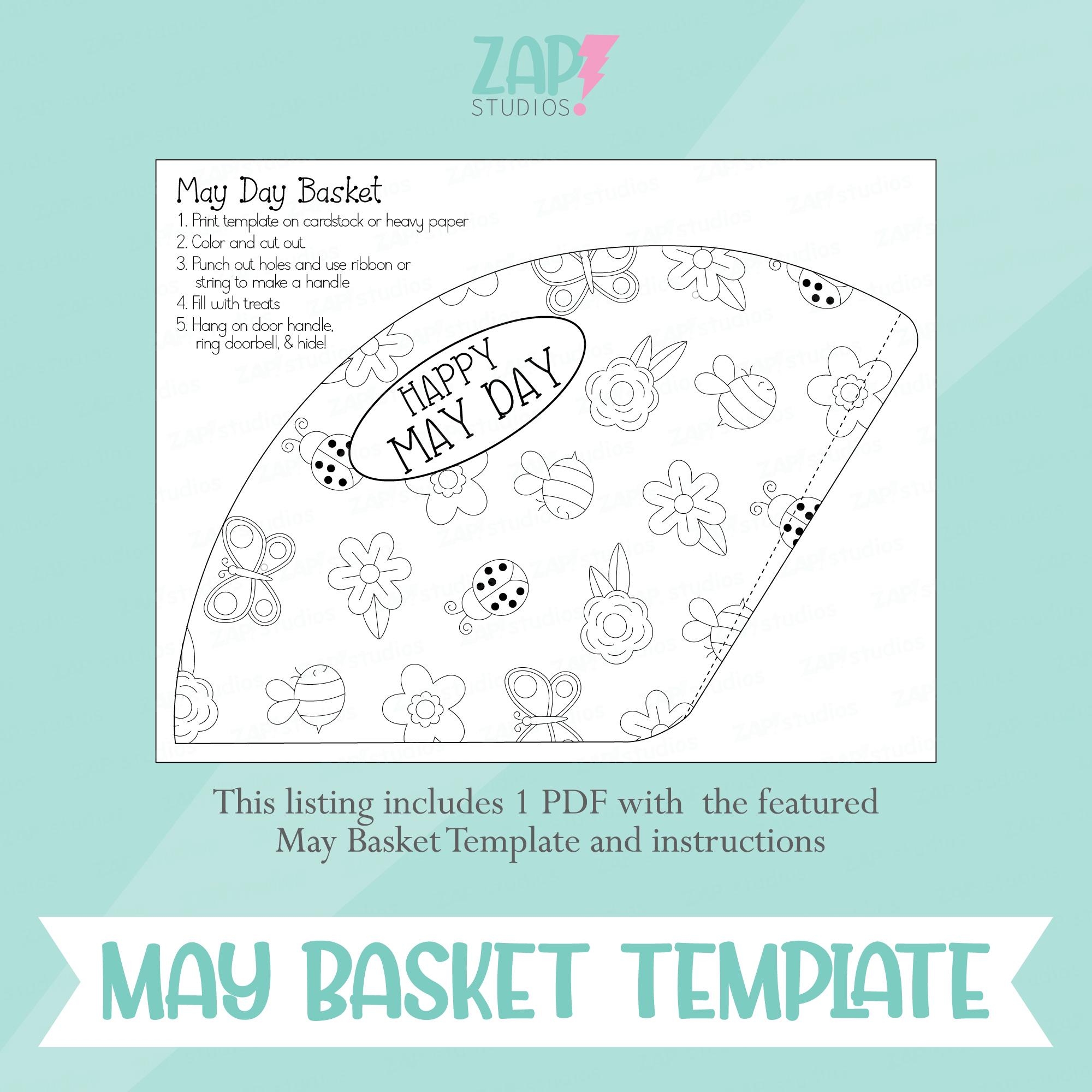 May Day Basket Printable Template