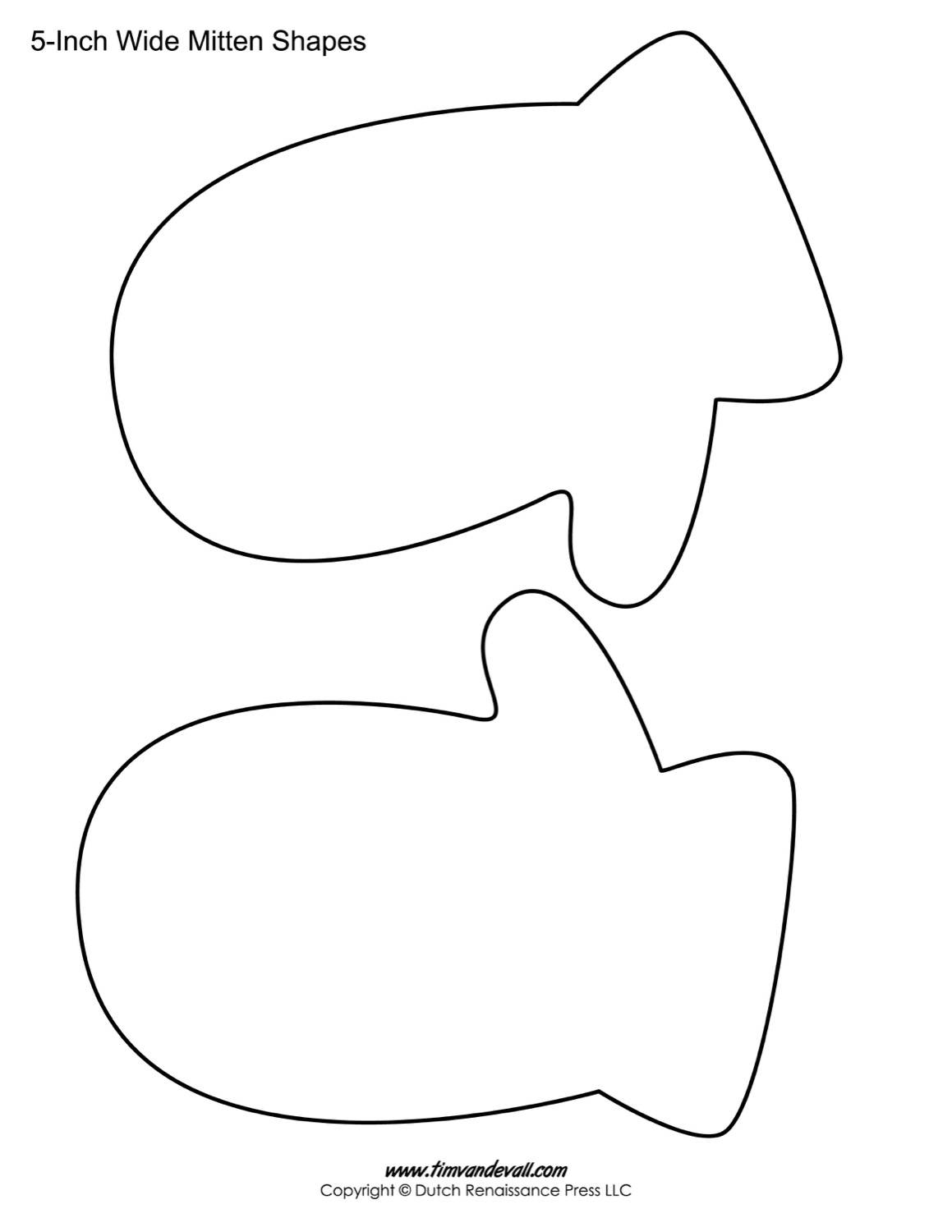 Large Mitten Template Printable