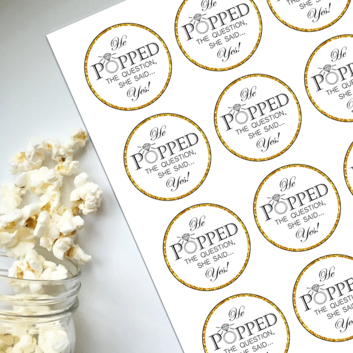 Free Printable He Popped The Question Template