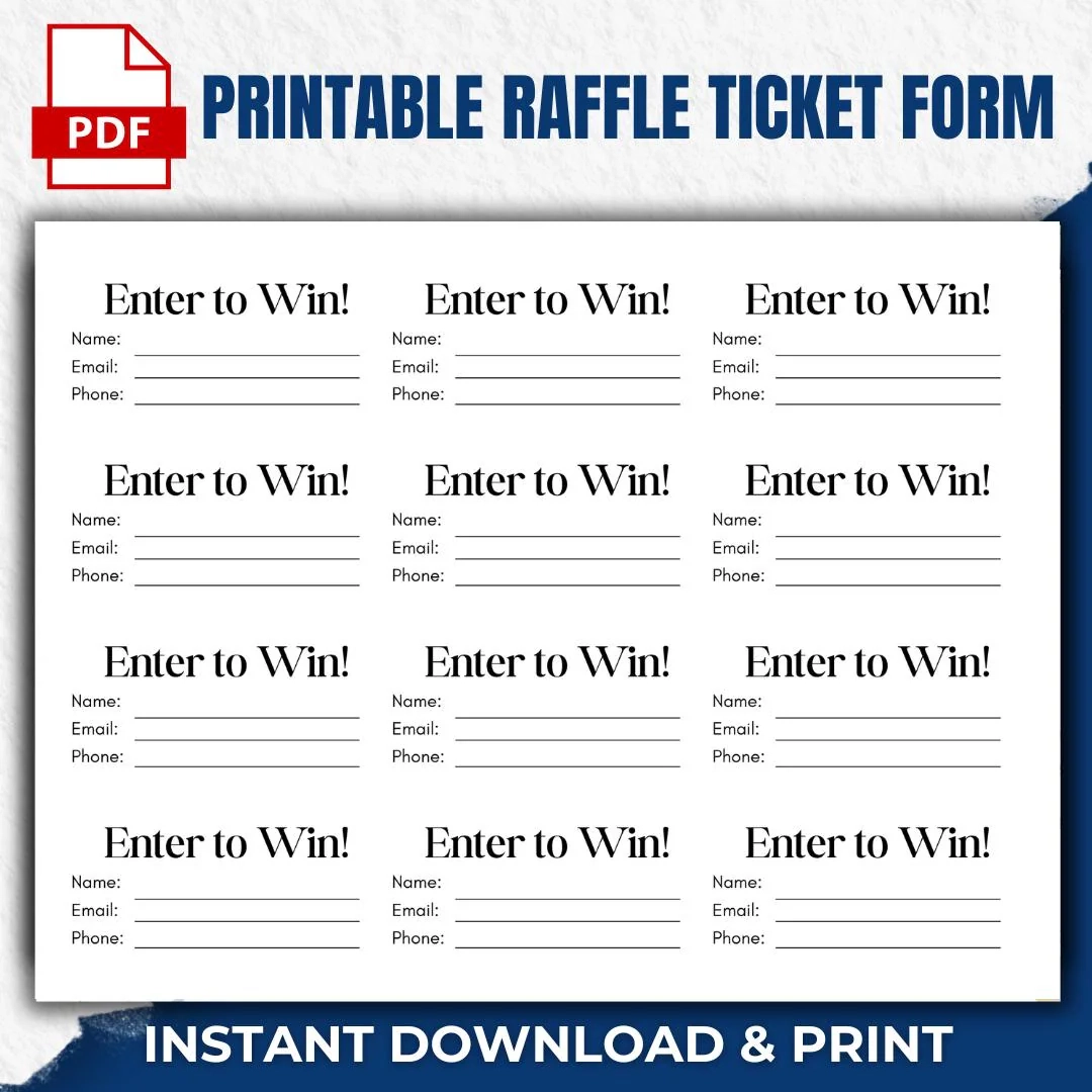 Editable Printable Raffle Ticket Template