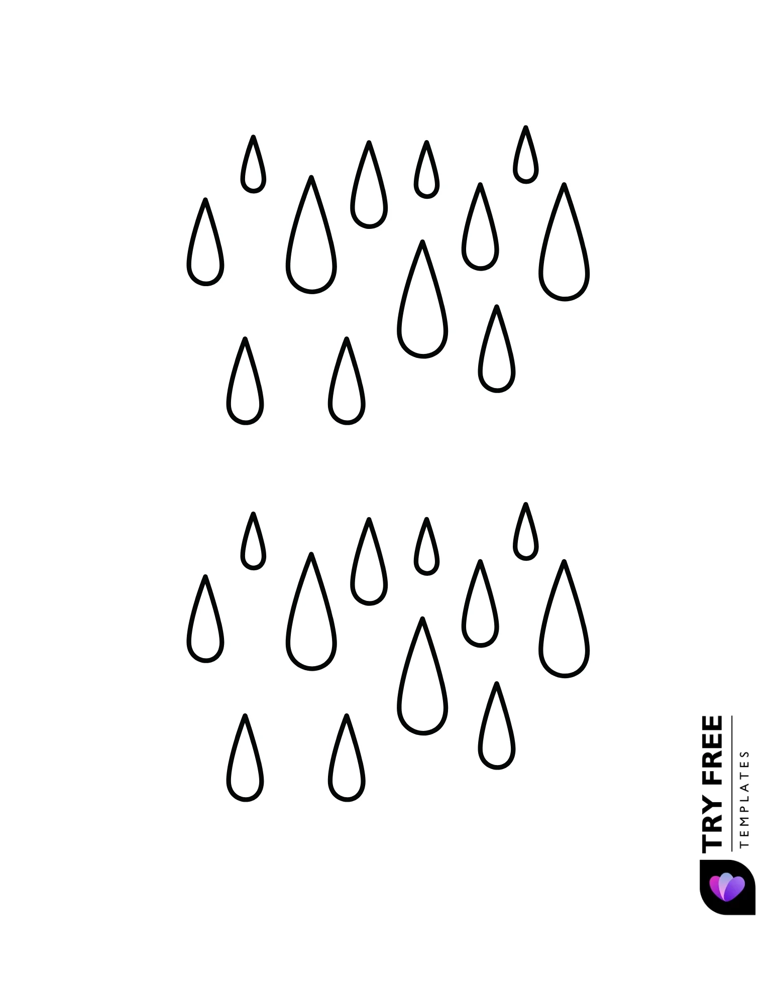 Small Raindrop Template Printable