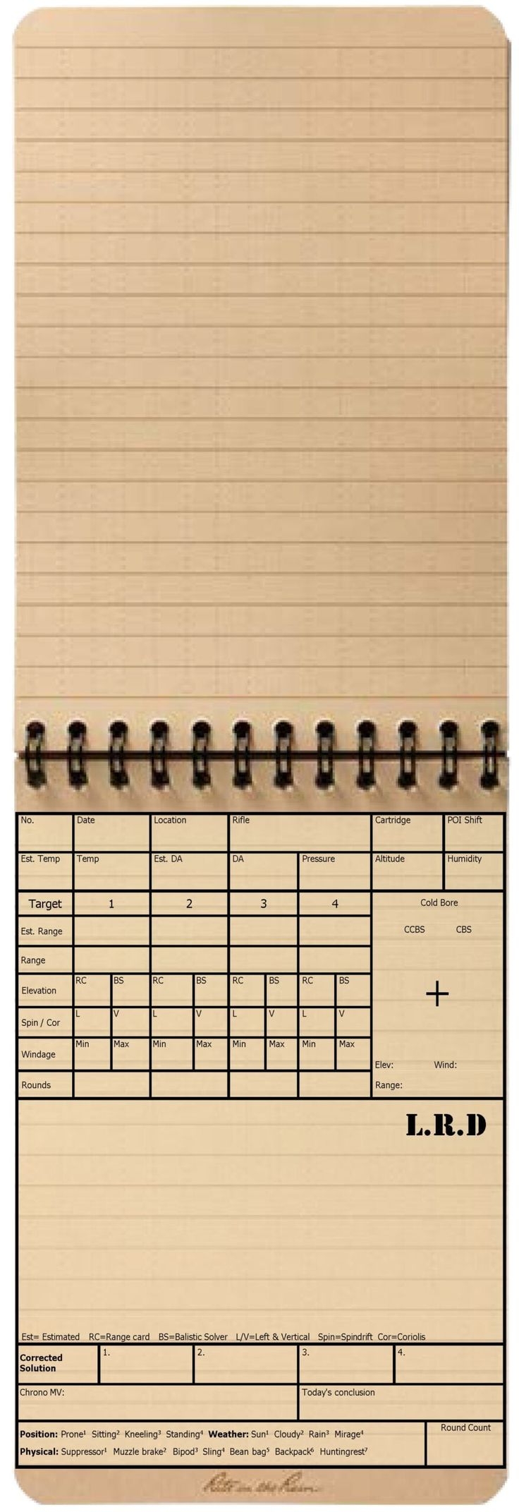 Printable Shooting Log Book Template