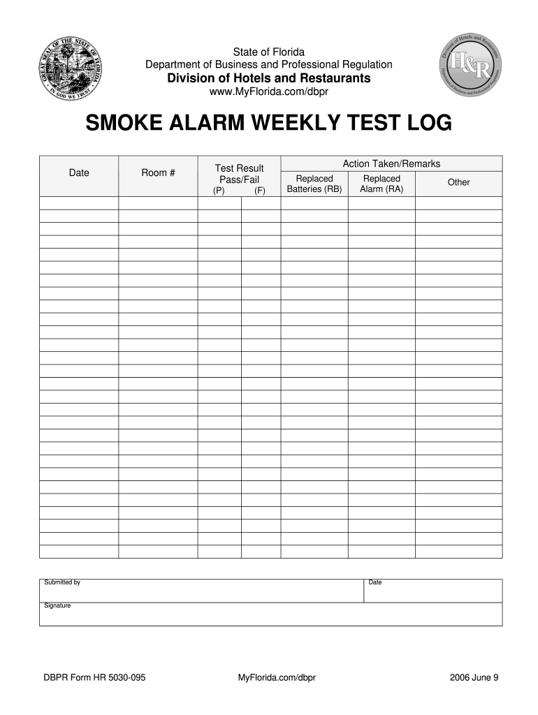 Printable Smoke Detector Log Sheet Template Fill Out amp Sign