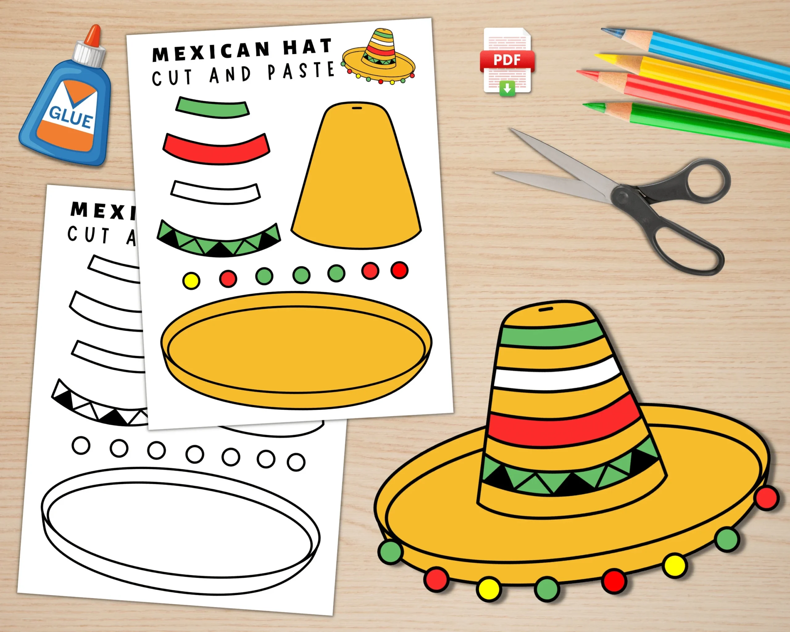 Printable Sombrero Hat Craft Hispanic Heritage Month Craft 