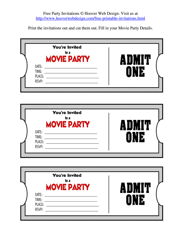 Editable Printable Movie Ticket Template Editable Printable Movie Ticket Template