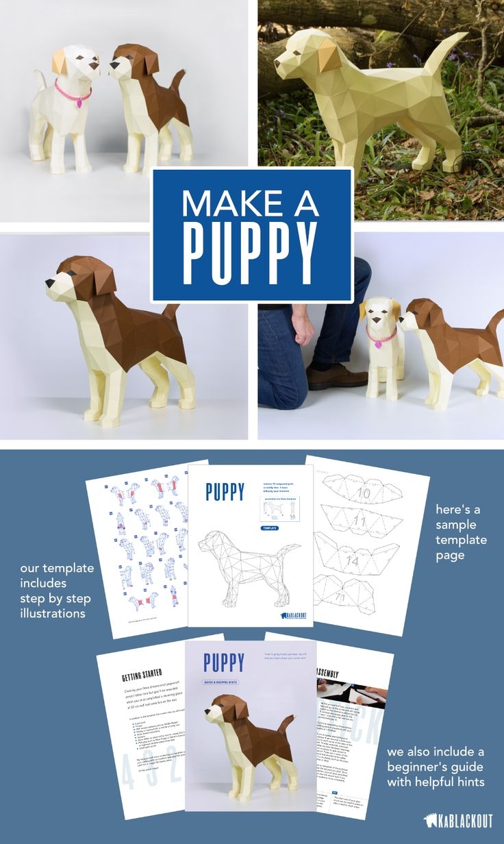 Puppy Dog Papercraft Template