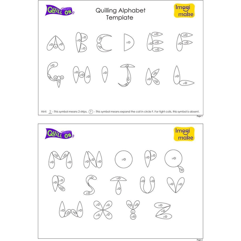 Downloadable Quilling Letters Template Printable