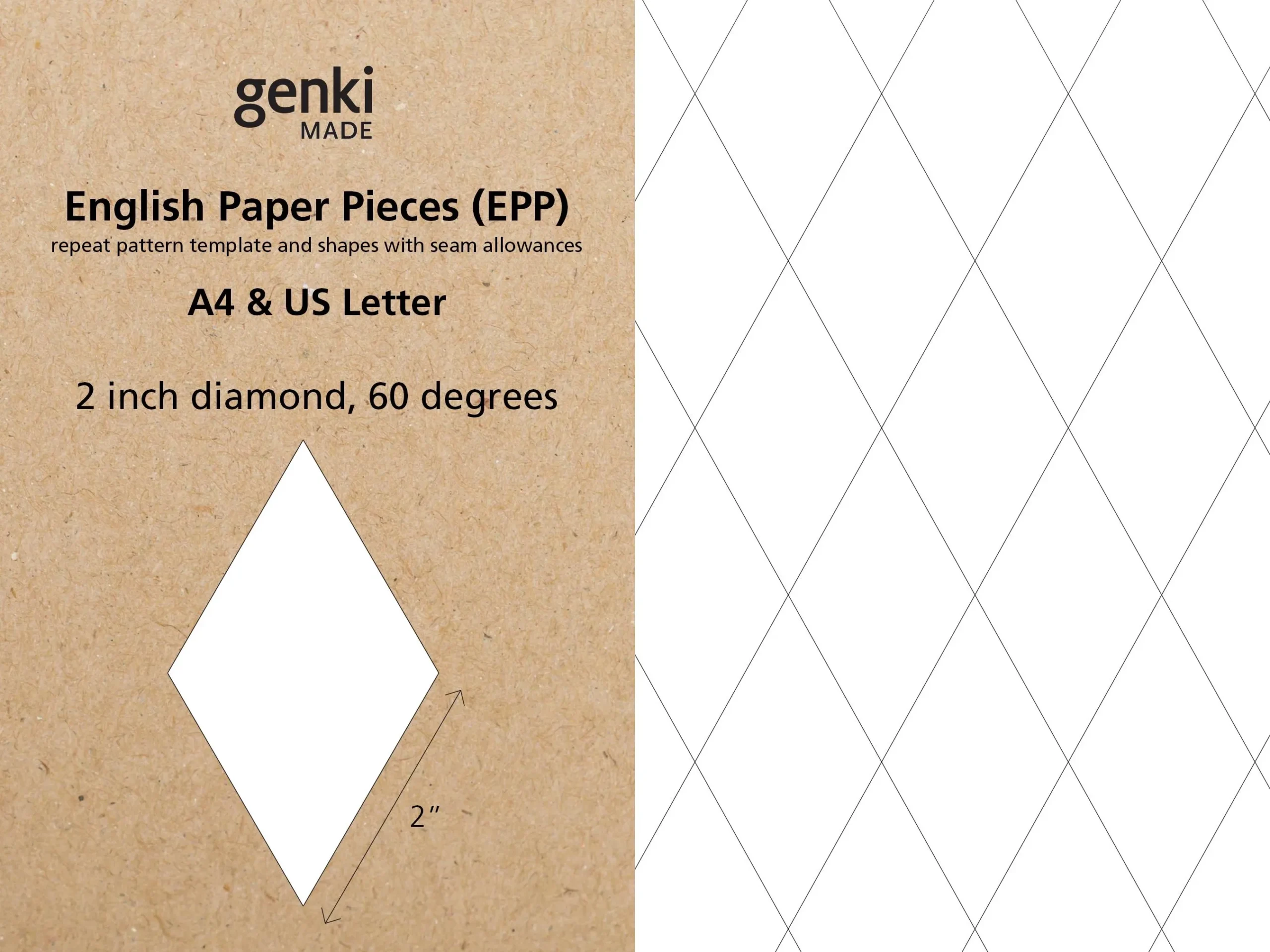 Rhombus Template Etsy