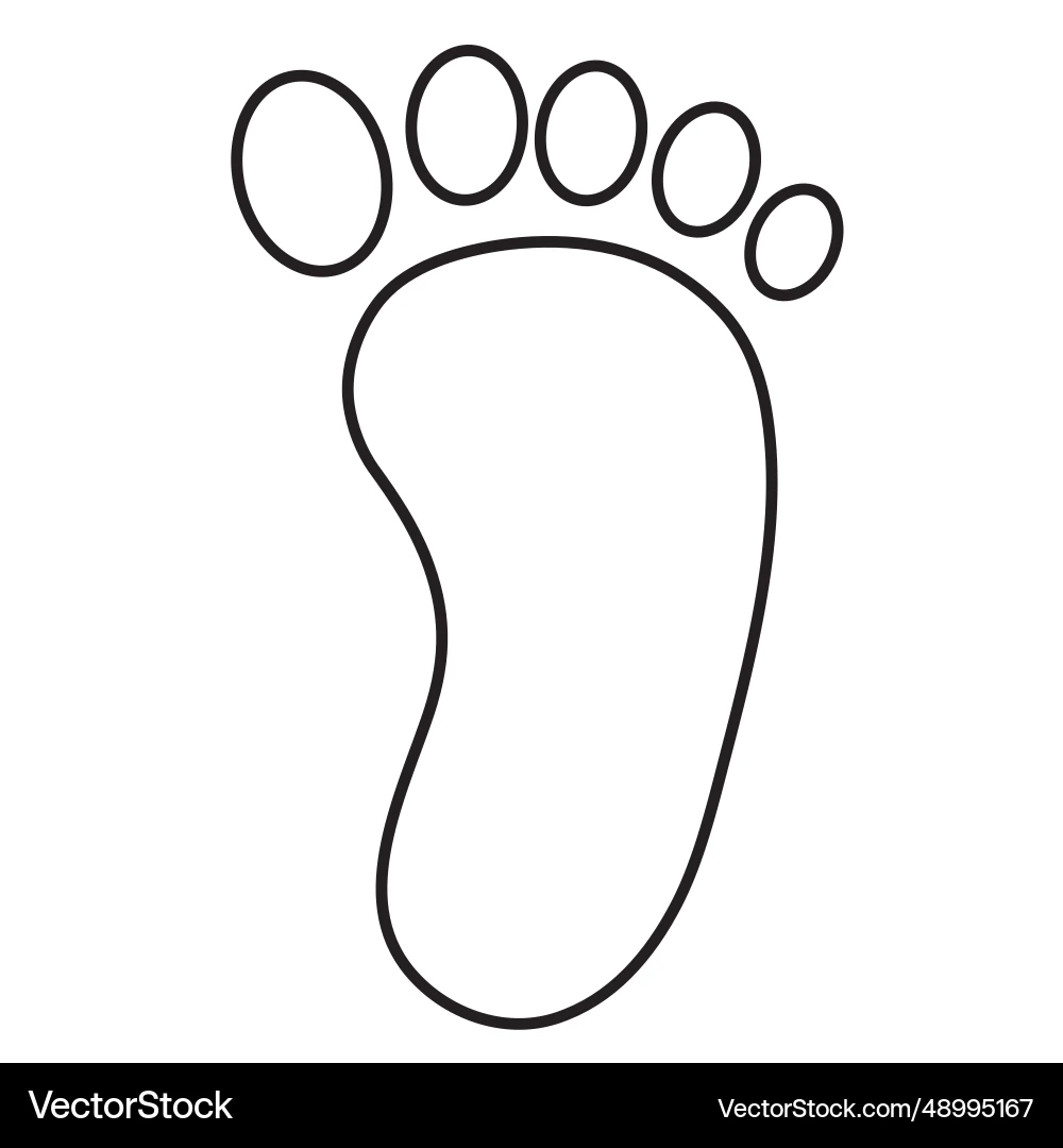 Right Foot Footprint Outline Royalty Free Vector VectorStock