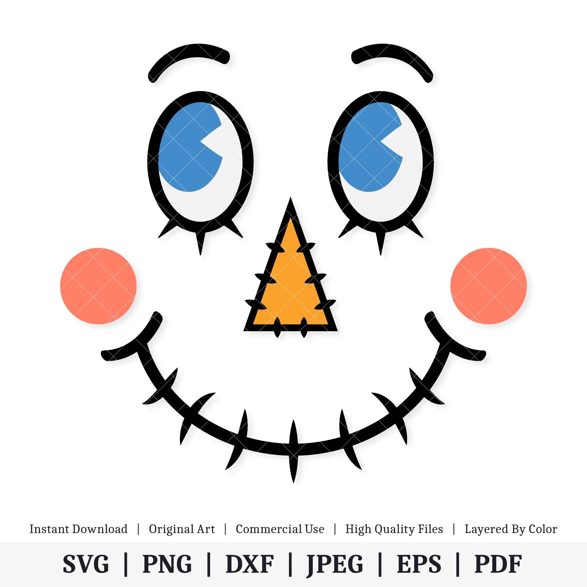Scarecrow Face Vector Artwork INSTANT DIGITAL DOWNLOAD Svg