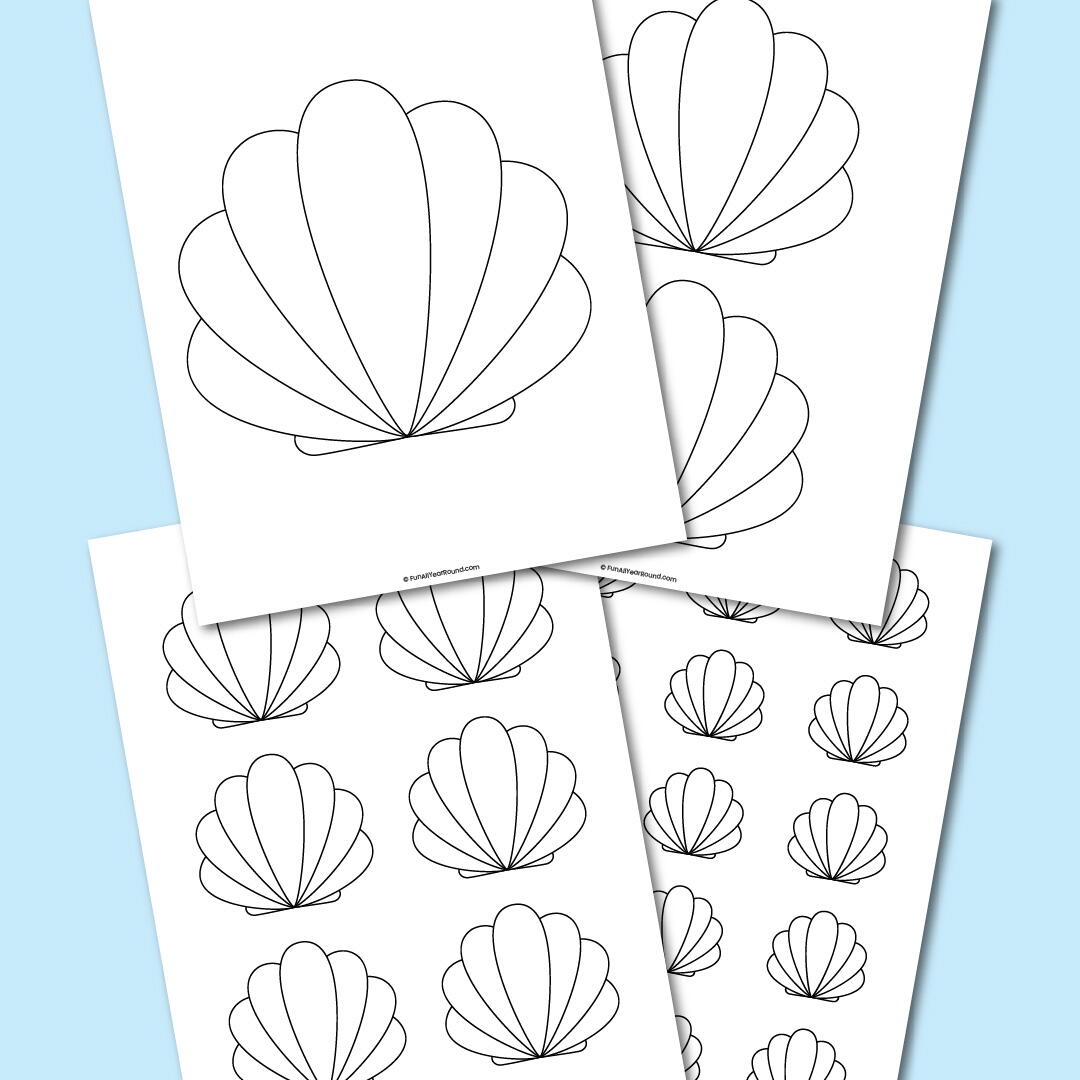 Seashell Template AllFreePaperCrafts