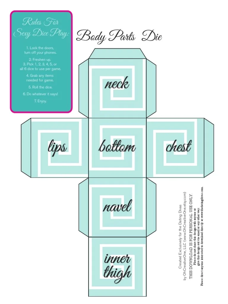 Sexy Dice Game Printables PDF