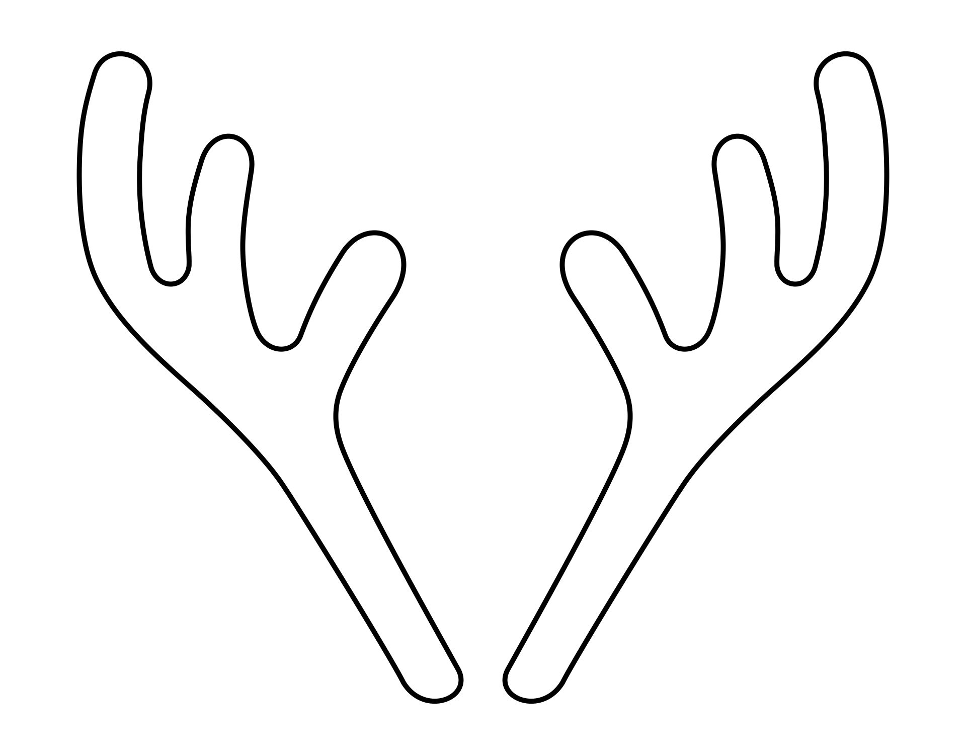 Free Printable Reindeer Antler Template